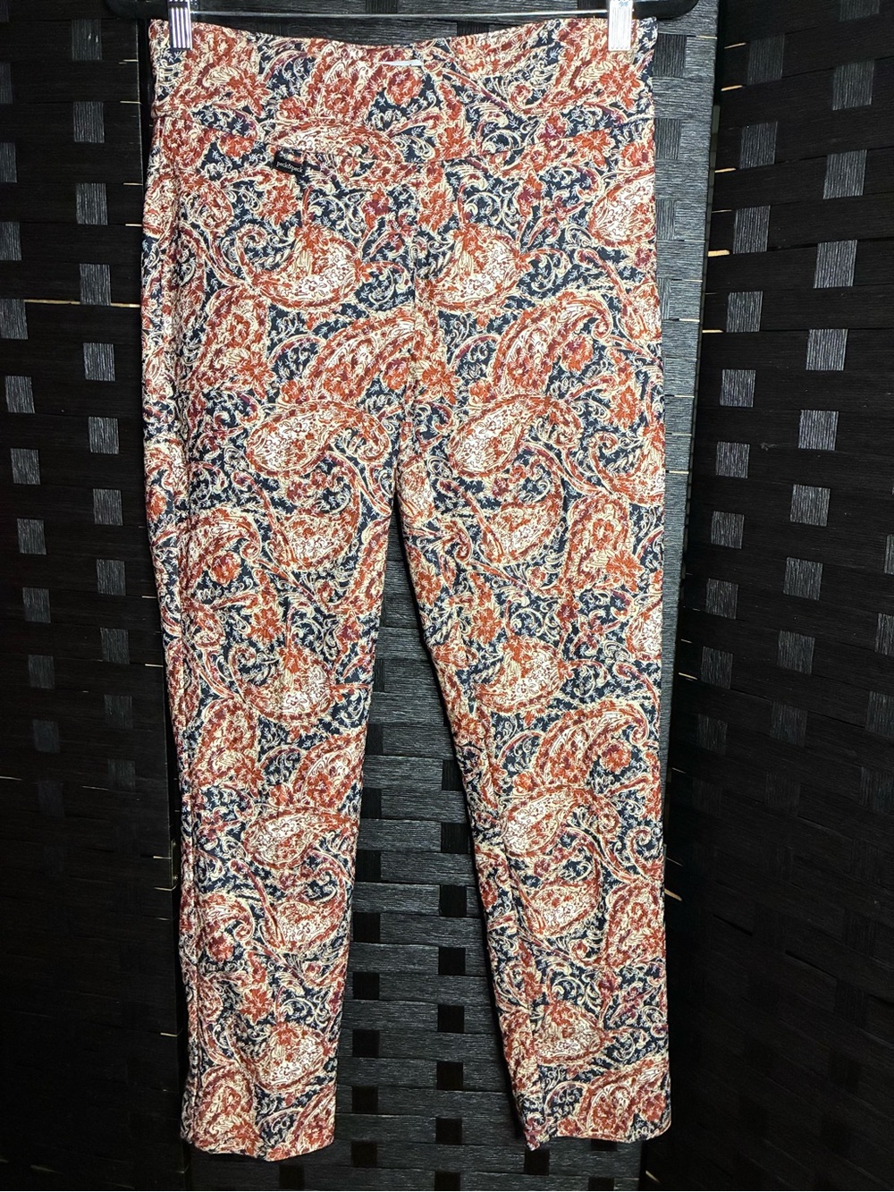 Peck & Peck Rust and Navy Paisley Jeggings